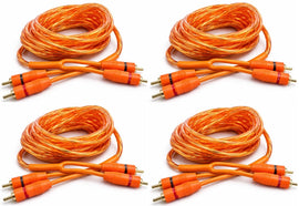 4 Absolute RCA3OR 3ft Orange RCA Cable 100% OFC Oxygen Copper 2-Ch Stereo Interconnect Twisted Pair Noise Reduction Gold-Plated Connectors HiFi Audio Cable for Car/Home Audio