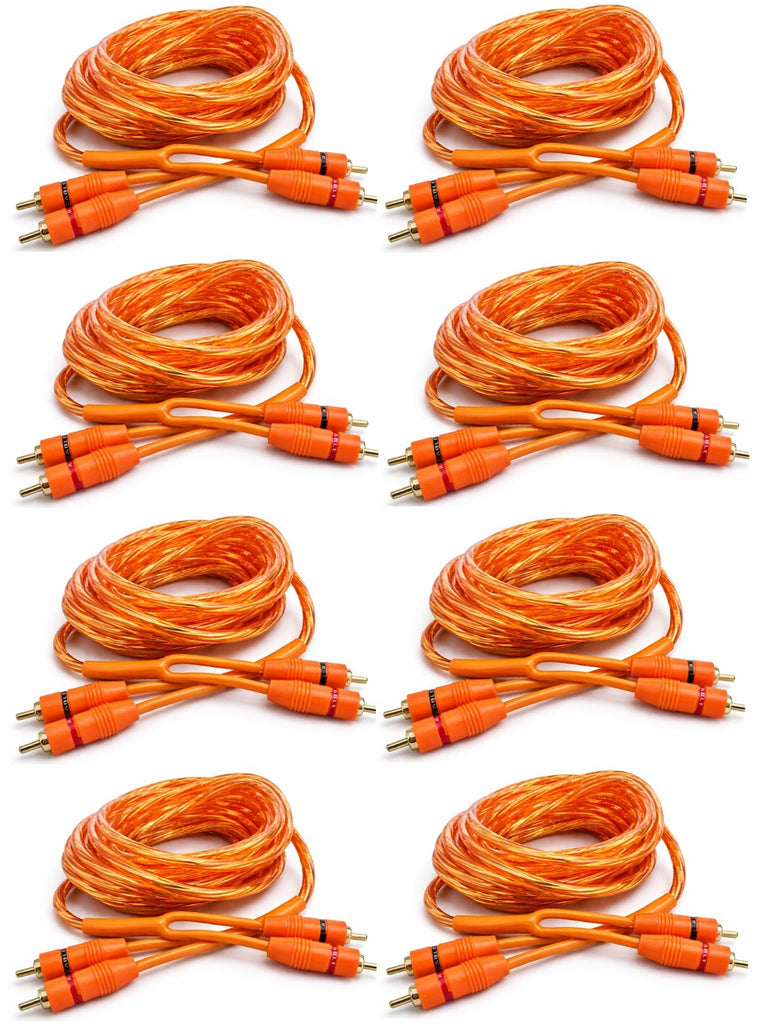 8 Absolute RCA3OR 3ft Orange RCA Cable 100% OFC Oxygen Copper 2-Ch Stereo Interconnect Twisted Pair Noise Reduction Gold-Plated Connectors HiFi Audio Cable for Car/Home Audio