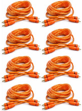 Load image into Gallery viewer, 8 Absolute RCA20OR 20ft Orange RCA Cable 100% OFC Oxygen Copper 2-Ch Stereo Interconnect Twisted Pair Noise Reduction Gold-Plated Connectors HiFi Audio Cable for Car/Home Audio