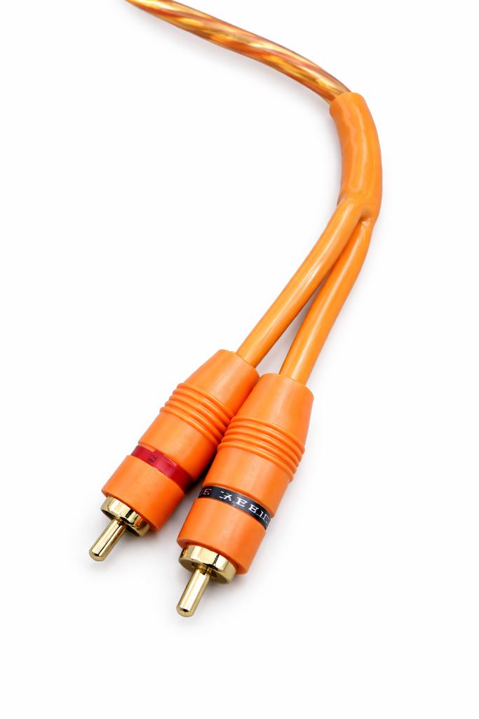 2 Absolute RCA3OR 3ft Orange RCA Cable 100% OFC Oxygen Copper 2-Ch Stereo Interconnect Twisted Pair Noise Reduction Gold-Plated Connectors HiFi Audio Cable for Car/Home Audio