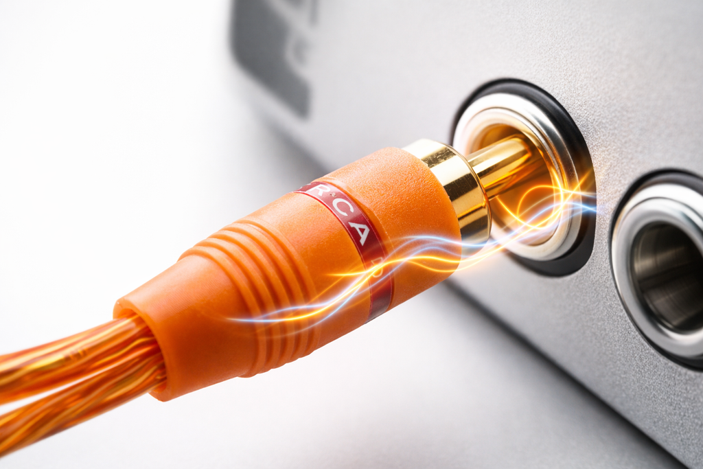 4 Absolute RCA3OR 3ft Orange RCA Cable 100% OFC Oxygen Copper 2-Ch Stereo Interconnect Twisted Pair Noise Reduction Gold-Plated Connectors HiFi Audio Cable for Car/Home Audio