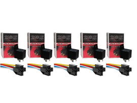 Absolute 12V 30/40 Amp SPDT Automotive Marine Bosch Tyco Style 5 Pin Relay & Wires & Harness Socket 5 PACK