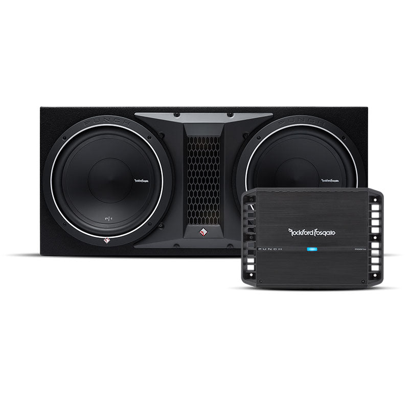 Rockford Fosgate Punch P1-2X12 & P500X1BD<BR/>1000W Peak Punch P1 Dual 12" Loaded Subwoofer Enclosure Ported