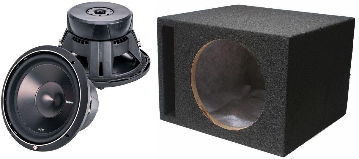 Rockford Fosgate Punch P3D4-12 12" Car Subwoofer+ Absolute VEGS12 Vented Sub Box Enclosure