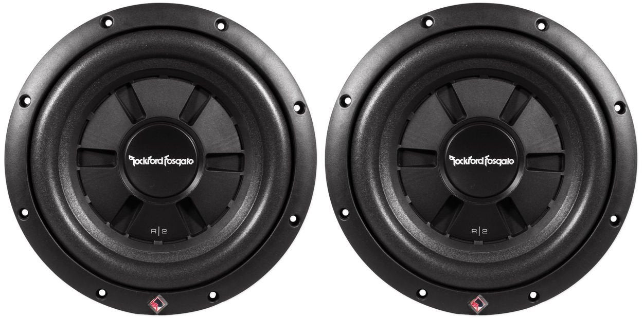 Rockford Fosgate R2SD4-12 12" 1000W 4-Ohm Shallow/Slim Car Subwoofer Sub Pair with Mica-Injected Polypropylene Cone and Integrated PVC Trim Ring