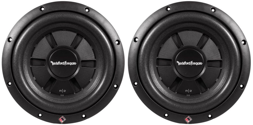 2 Rockford Fosgate Prime R2SD4-12 prime stage  500W 12" shallow mount dual 2-ohm voice coils subwoofer