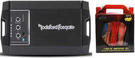 Rockford Fosgate T400X2AD 2Channel 400W Class AD Compact Amplifier + 8G Amp Kit