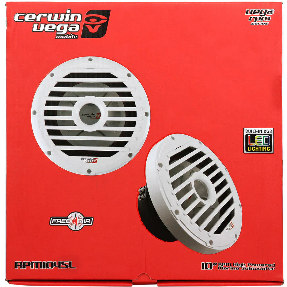Cerwin Vega RPM104SL RPM Series 10" SVC Marine Subwoofer w/White Grill (4Ω)