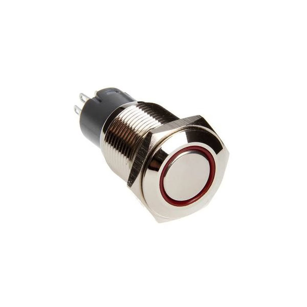 Race Sport Lighting RS-2P16MM-LEDR 16mm LED 2-Position On/Off Switch (Red) - Chrome Finish