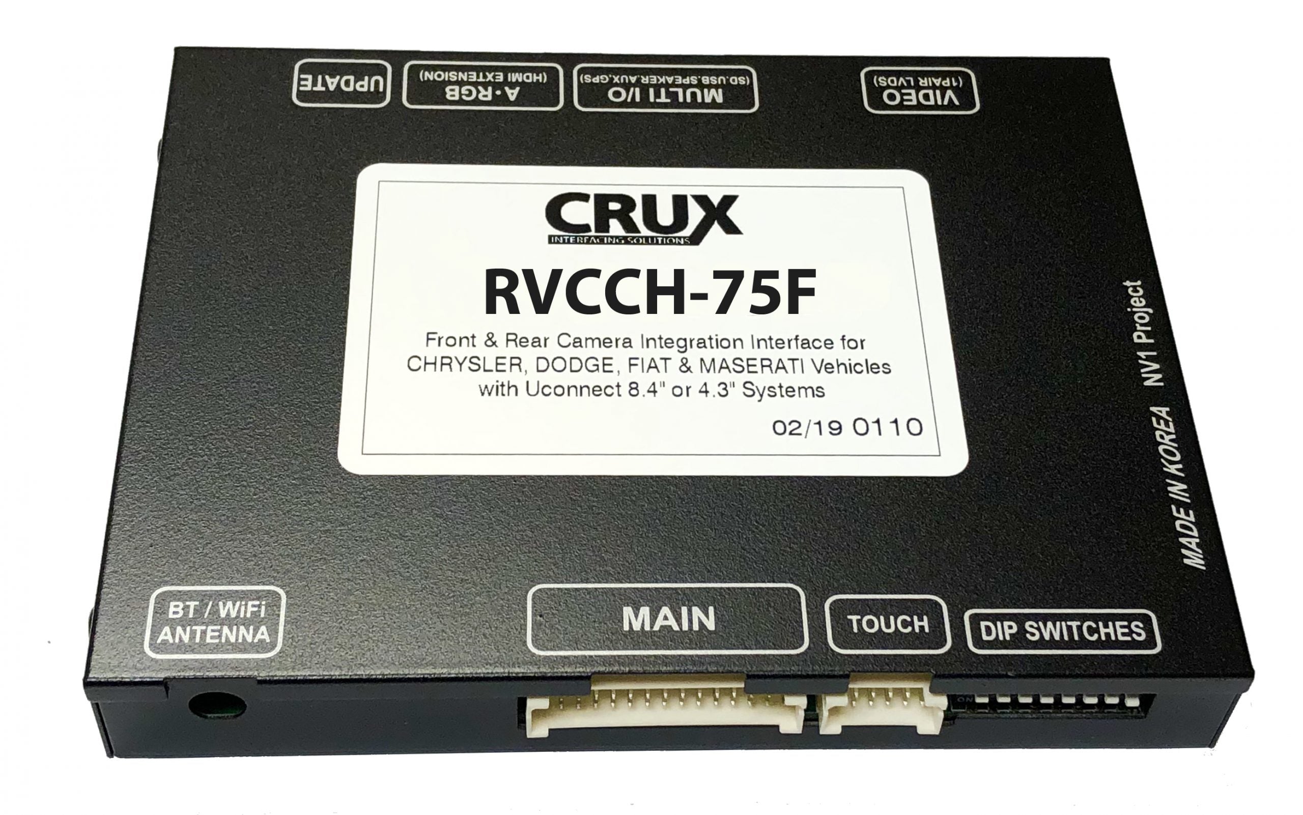 Crux RVCCH-75F Front & Rear Camera Integration Interface for CHRYSLER, DODGE, FIAT & MASERATI Vehicles with Uconnect 8.4 or 4.3” System