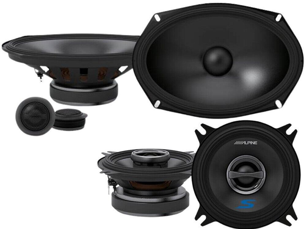 Alpine S-Series S-S69C 6"X9" 2-Way Component Speaker & S-S40 4" Coaxial Speakers