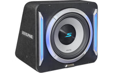 Load image into Gallery viewer, Alpine S2-SB12 PrismaLink™ S2-Series sealed subwoofer enclosure with 12" subwoofer and RGB lighting