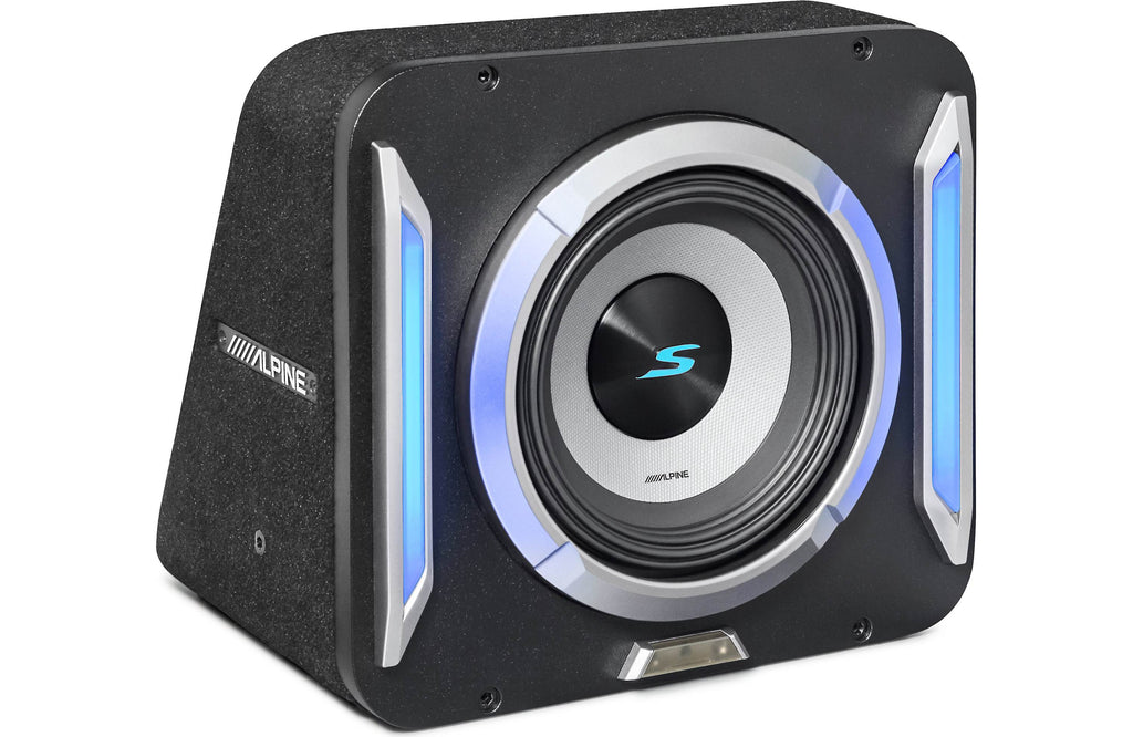 Alpine S2-SB8 PrismaLink™ S2-Series sealed subwoofer enclosure with 8" subwoofer and RGB lighting
