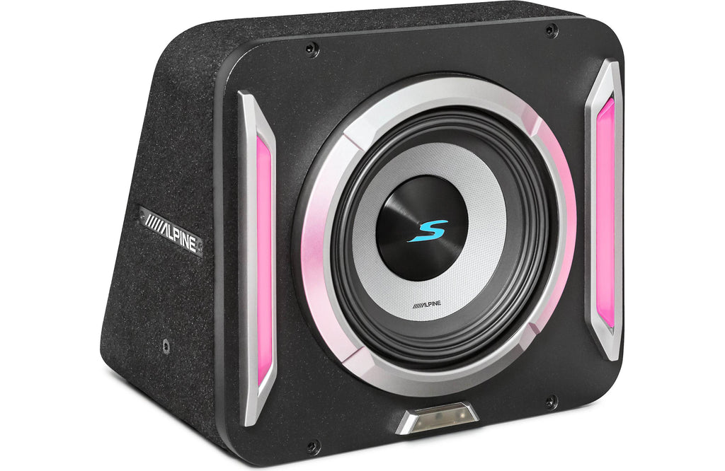 Alpine S2-SB8 PrismaLink™ S2-Series sealed subwoofer enclosure with 8" subwoofer and RGB lighting
