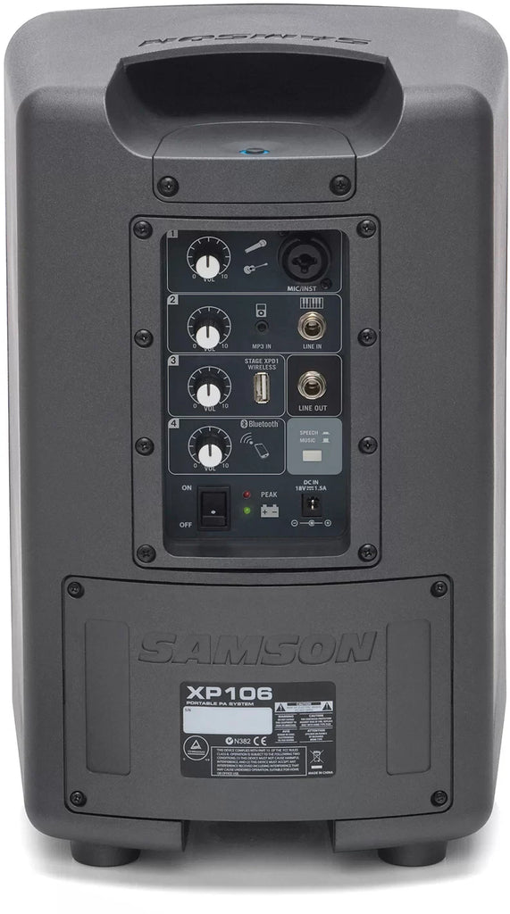Samson XP106WLM 6" 100W Rechargeable Portable PA with XPD1 Lavalier Mic Wireless System and Bluetooth