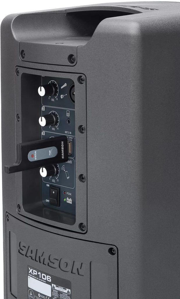 Samson XP106WLM 6" 100W Rechargeable Portable PA with XPD1 Lavalier Mic Wireless System and Bluetooth