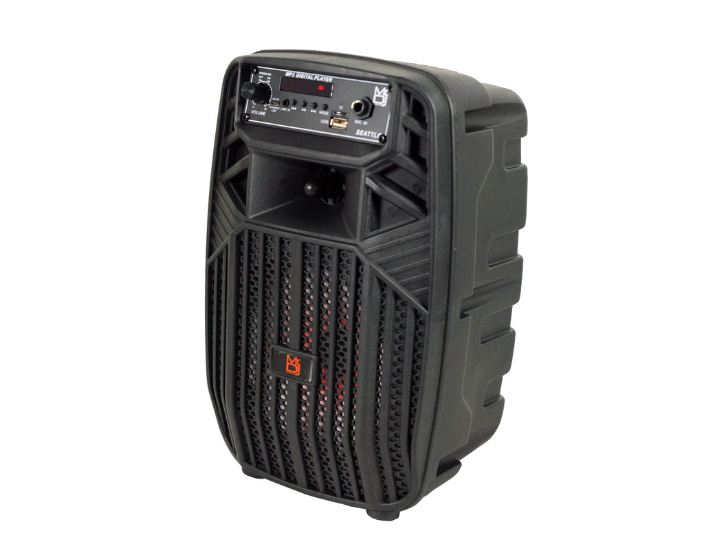 Mr. Dj SEATTLE 6.5" Portable Active Speaker With Rechargeable Battery 1000 Watts P.M.P.O