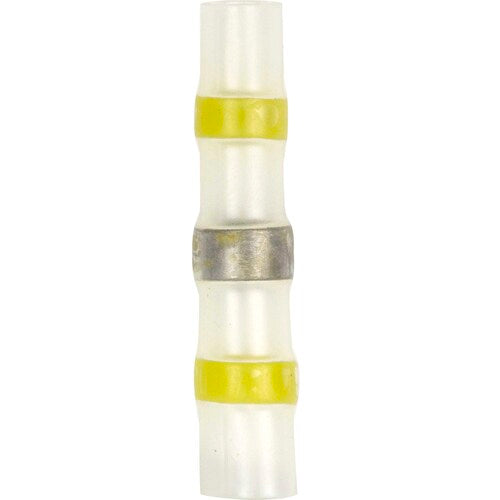 Install Bay SHSYBC-50 Heat Shrink Yellow Butt Connector w/Solder 12/10 GA - 50pk