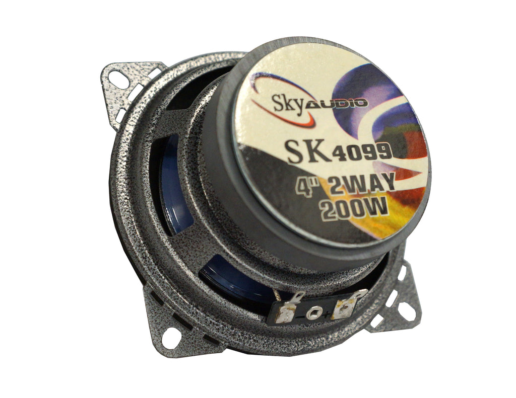 Sky Audio SK4099 4" 2-Way Coaxial Car Speakers 200W Crystal-Clear Full-Range Sound