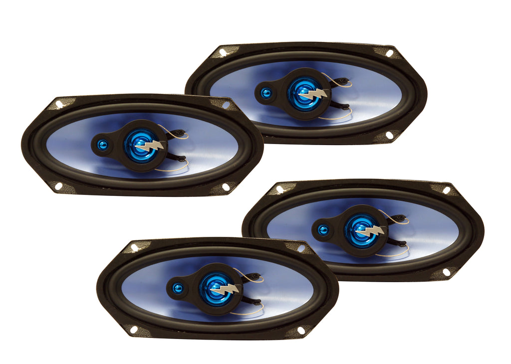 2 Pairs Sky Audio SK4109 4x10" 3 Way 350W Coaxil Car Speakers