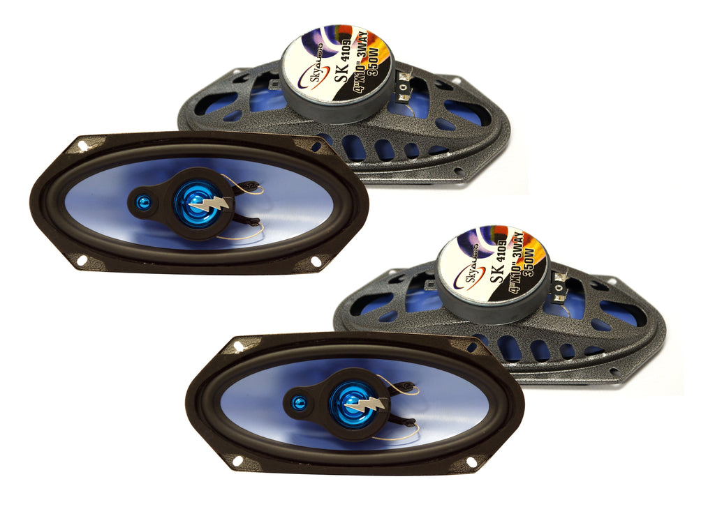 2 Pairs Sky Audio SK4109 4x10" 3 Way 350W Coaxil Car Speakers
