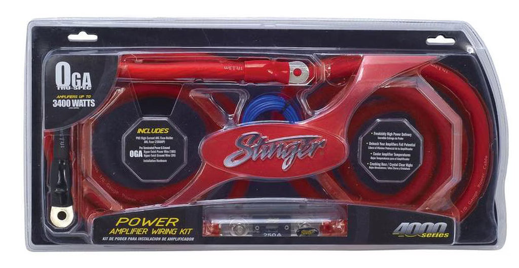 Stinger SK4201 1/0 Gauge 4000 Series Power Amplifier Installation Kit 100% oxygen-free Copper