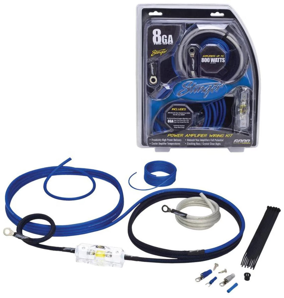 Stinger SK6281 100% Oxygen-Free Copper 8 Gauge 6000 Series Power Amplifier Installation Kit