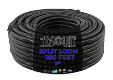 Load image into Gallery viewer, 2 Rolls 100 Ft 1" Split Wire Loom Conduit Polyethylene Black Tubing Sleeve Tube