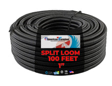 Load image into Gallery viewer, American Terminal SL1000-100 1-Inch Split Loom Tubing Sleeve for Various Automotive, Home, Marine, Industrial