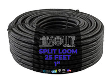 Load image into Gallery viewer, Absolute SLT10-25 25' 1" 25mm Split Wire Loom Conduit Polyethylene Corrugated Tubing Sleeve Tube