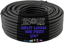 Load image into Gallery viewer, Absolute SLT14 100' 100 feet 1/4" split loom wire tubing hose cover auto home marine + electrical tape