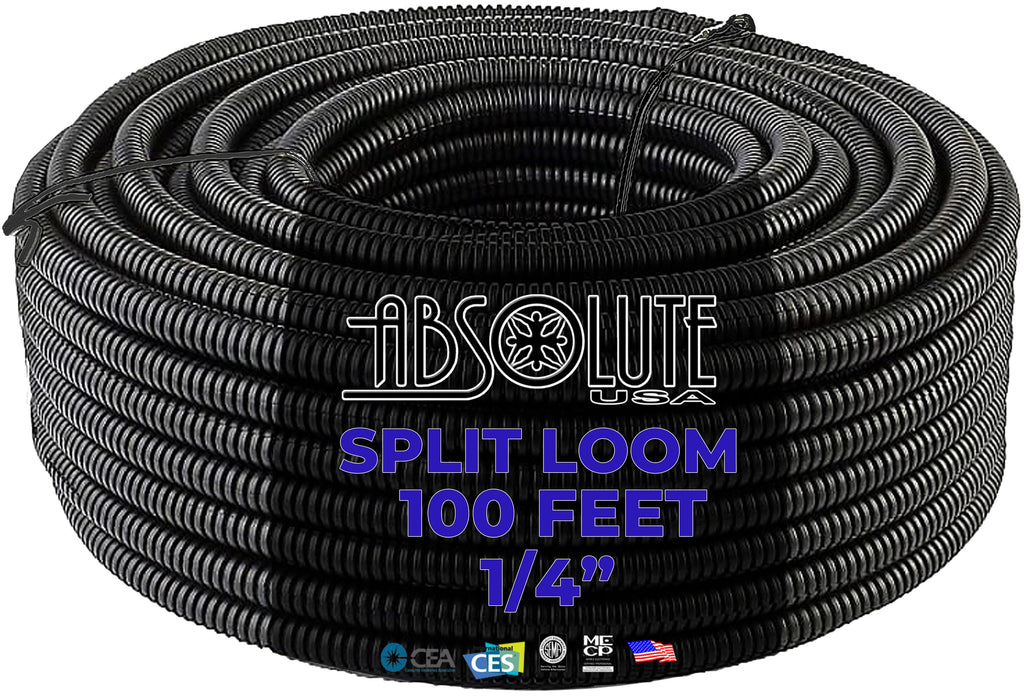 Absolute SLT14-1000 1000 FEET 1/4" Split Loom Wire TUBING Hose Cover AUTO Home Marine