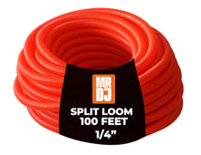 Load image into Gallery viewer, MR DJ DSLT14RD 100' 1/4" 6.35mm Red Split Wire Loom Conduit Tubing Sleeve Tube