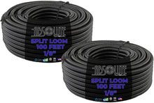 Load image into Gallery viewer, True 2 Rolls 100 Ft 1/8" Split Wire Loom Conduit Polyethylene Tubing Sleeve Tube