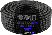 Load image into Gallery viewer, Absolute SLT18-20 20' 1/8" 2.5mm Split Wire Loom Conduit Polyethylene Corrugated Tubing Sleeve Tube