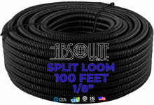 Load image into Gallery viewer, Absolute SLT18-100 100' 1/8" 2.5mm Split Wire Loom Conduit Polyethylene Corrugated Tubing Sleeve Tube