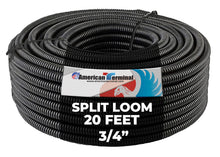 Load image into Gallery viewer, A-T 3-Pack 1/4", 1/2", 3/4" x 20 Feet Each Split Wire Loom Convoluted Tubing