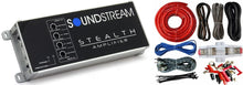 Load image into Gallery viewer, Soundstream ST4.1200D Stealth 1200W 4Channel Class D Motorcycle Car Audio Amplifier + 4 Gauge Amp Kit