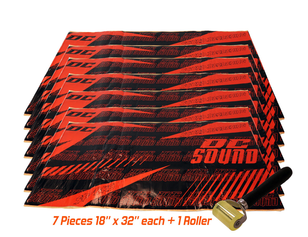 DC Sound SP-BK7 7 Sheets 18" x 32" Sound Deadening Noise Insulation Vibration Dampening Material Bulk Kit +Roller