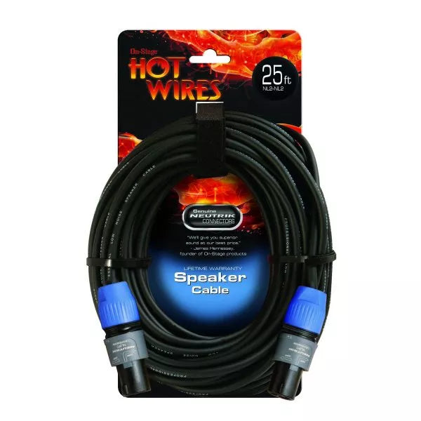 On-Stage SP14-25SS Speakon Cable with Neutrik Connectors (25', NL2-NL2)