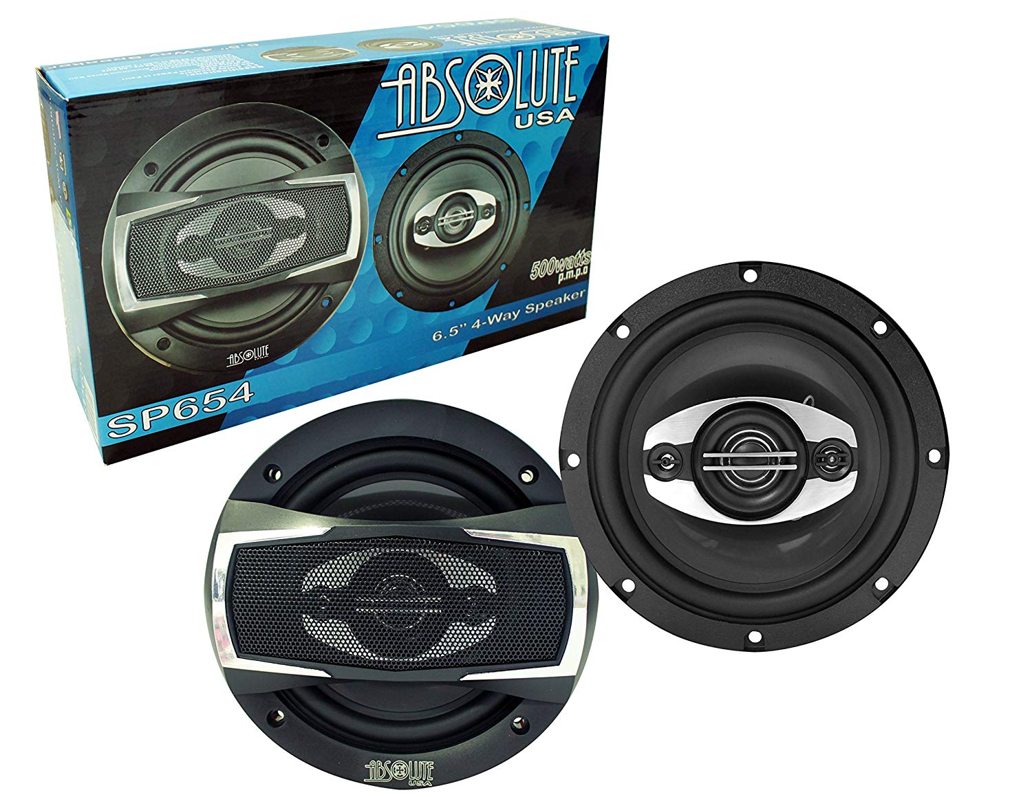 2 Pair Absolute USA SP654 SP Series 6.5" 4 Way full-range loudspeakers<br/> 6.5" 4 Way full-range loudspeakers Car Speakers 500 Watts Max Power