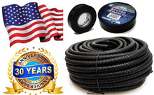 Load image into Gallery viewer, American Terminal  ASLT14 10' + Electrical Tape 10 feet 1/4" split loom wire tubing hose cover auto home marine + electrical tape
