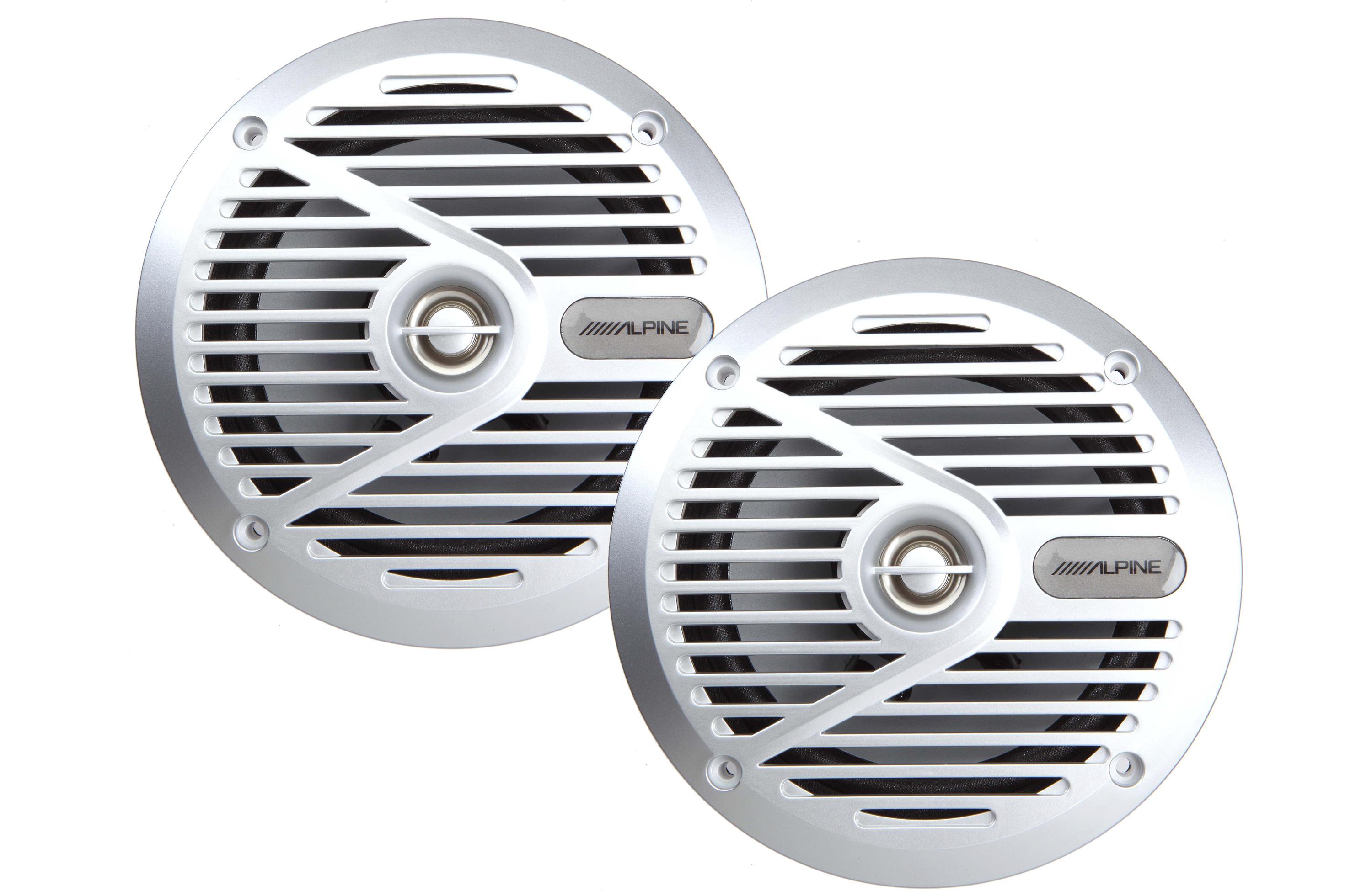 (4) Alpine SPS-M601 Pair 6.5" 2-Way Marine/Boat Coaxial Speakers