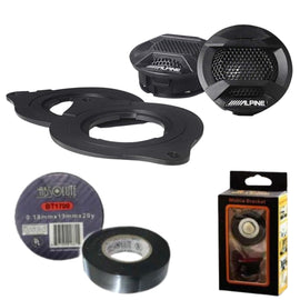 Alpine SPV-10TW-WRA 1” Component Tweeters Fits 07 – Up Jeep Wrangler Gladiator Bundle