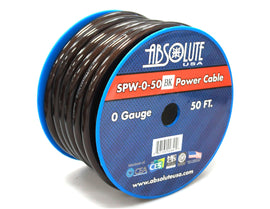 2 Absolute SPW-0-50BK 1/0 Gauge Power Ground Cable<BR/> 1/0 Gauge 50 FT (100 Feet Total) PRO Xtreme Twisted Power / Ground Battery Wire Cables Black