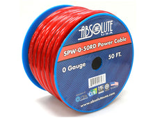 Load image into Gallery viewer, 2 Absolute SPW-0-50RD 1/0 Gauge 50 FT Xtreme Twisted Power/Ground Battery Wire Cables Red