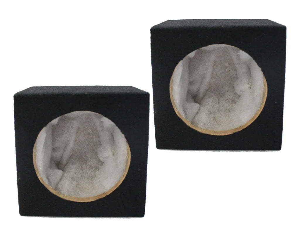 Absolute SQ6.5PKB 6.5" Square Box Speakers, Set of Two Black w/ Speaker Terminal