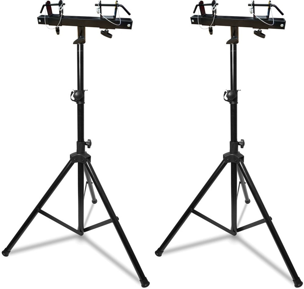 2 MR DJ Universal Pro Lighting 7' Tripod Light Stand & Square Truss T-Bar Adapter