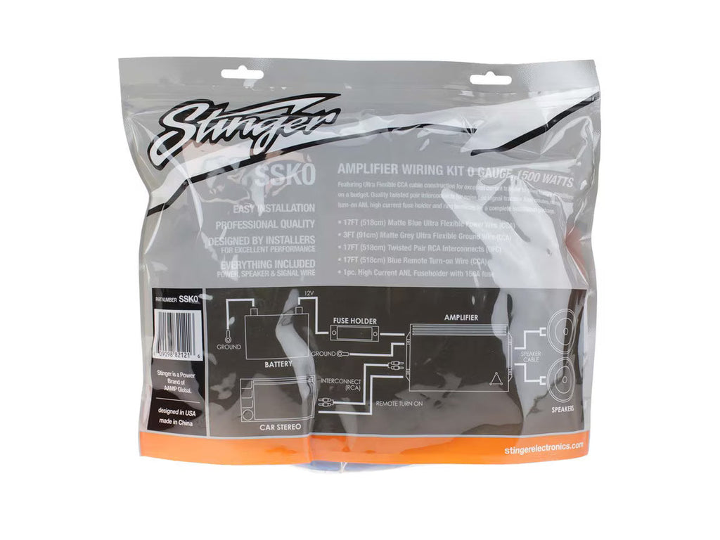 Stinger SSK0 Amplifier 1/0 Ga Wiring Kit