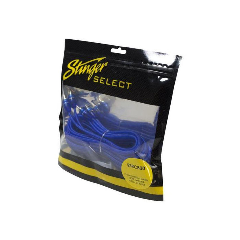 Stinger SSRCB20 Competition Series Twisted RCA Interconnect - 20 Ft
